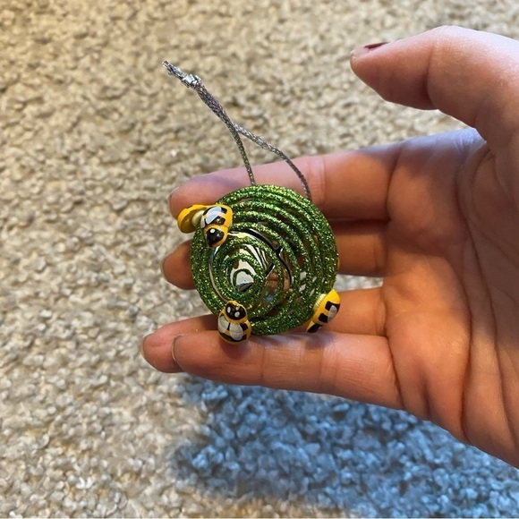 Bee Hive Bell Christmas Ornament Green Yellow Home Holiday Decor - Picture 4 of 4
